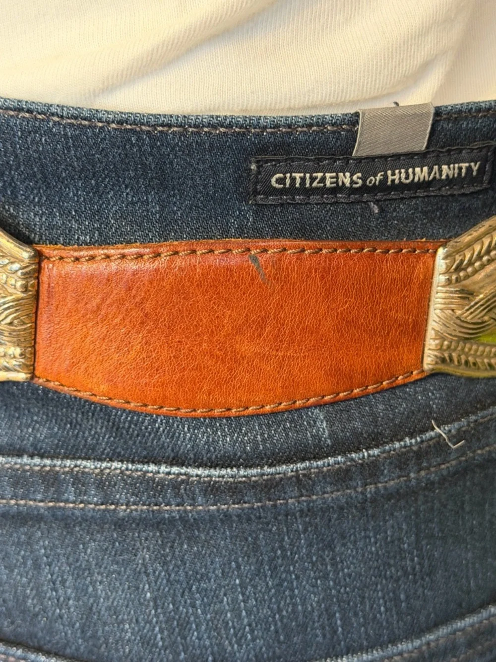 Fossil Southwestern Brown Leather Belt Silver Hardware 2010s‎ (GUC)
